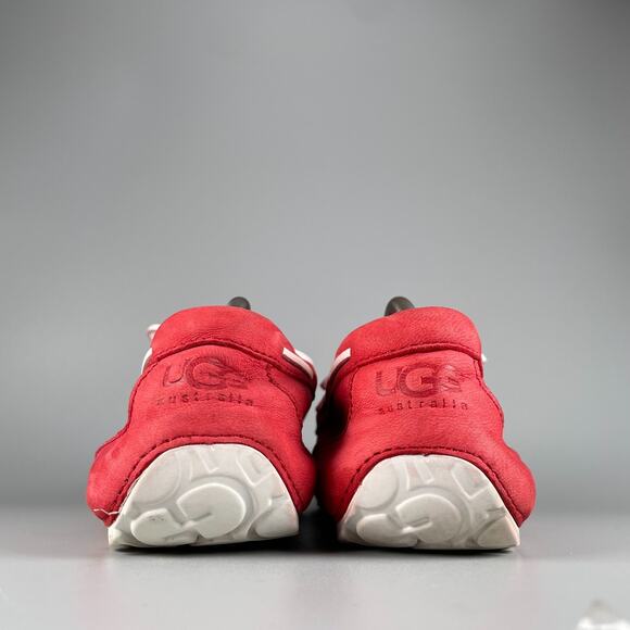 UGG Men's Size 11 Red Nubuck Moccasin Driving Loafers Shearling Slippers Casual - Picture 3 of 9